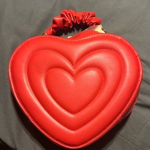 Red Valentine Heart purse with handle and strap